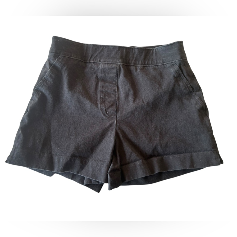 SPANX Polished Stretch Cotton Pull on High Waist Black Women's Shorts Classic - Picture 3 of 6